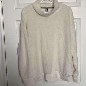 White fleece turtleneck